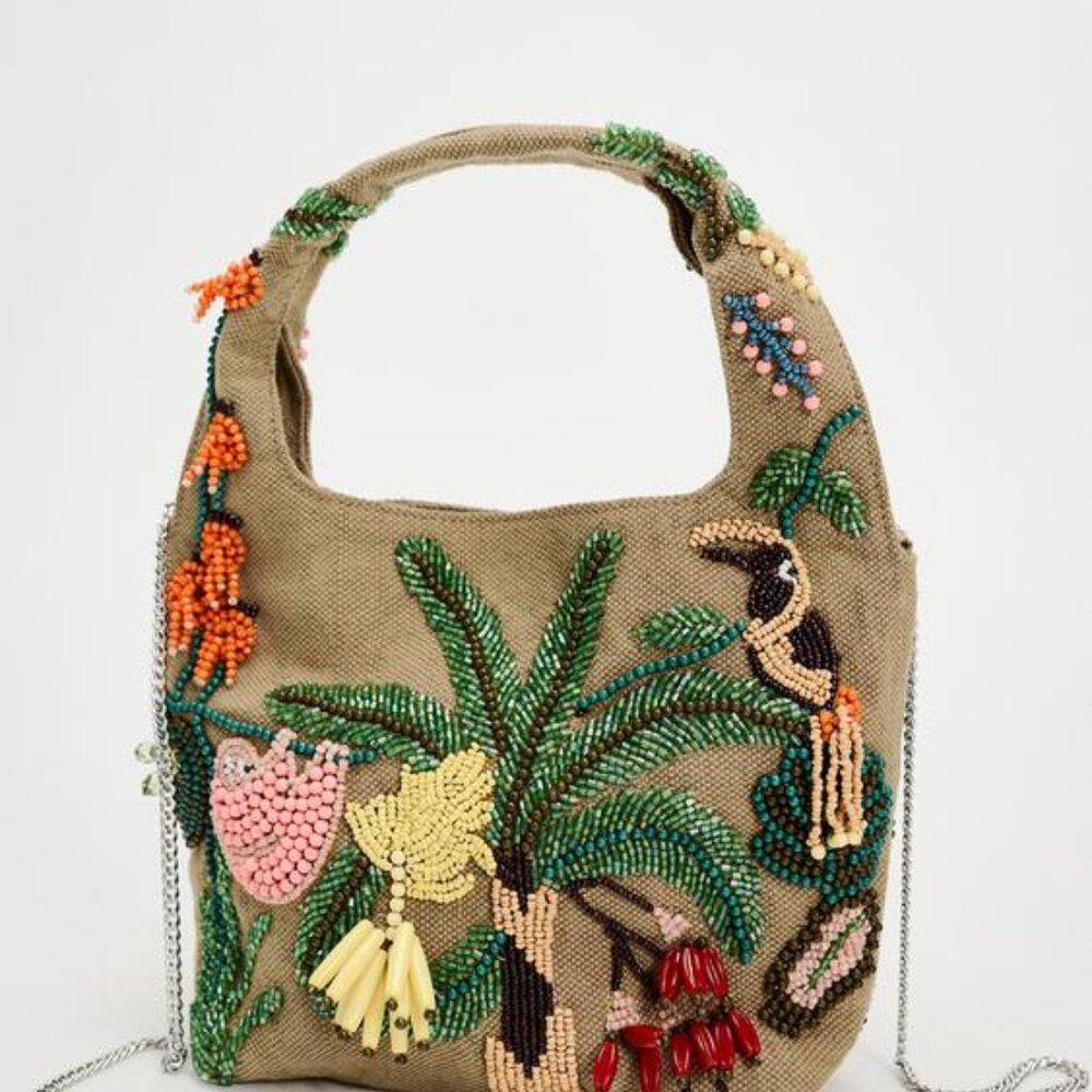 ZARA BEADED MINI BUCKET BAG - Picture 6 of 8